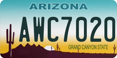 AZ license plate AWC7020