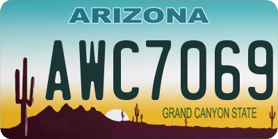 AZ license plate AWC7069