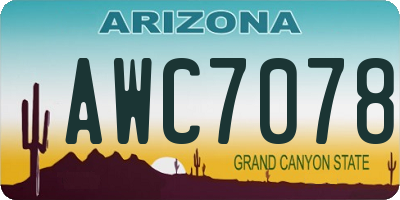 AZ license plate AWC7078