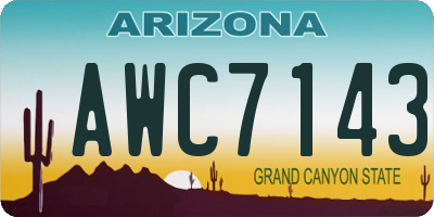 AZ license plate AWC7143