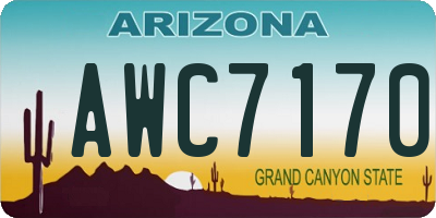 AZ license plate AWC7170