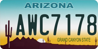 AZ license plate AWC7178