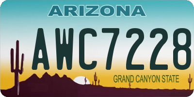 AZ license plate AWC7228