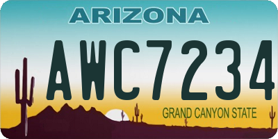 AZ license plate AWC7234