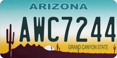 AZ license plate AWC7244
