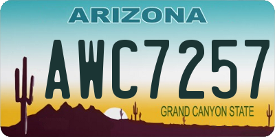 AZ license plate AWC7257
