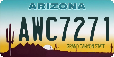 AZ license plate AWC7271