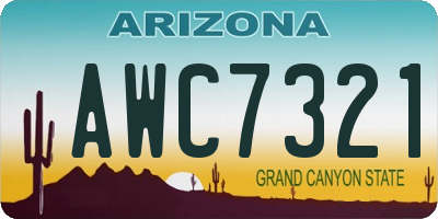 AZ license plate AWC7321