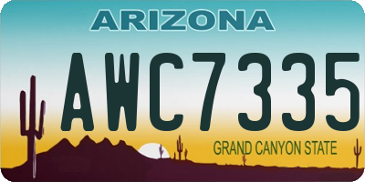 AZ license plate AWC7335