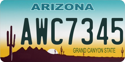 AZ license plate AWC7345