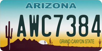AZ license plate AWC7384