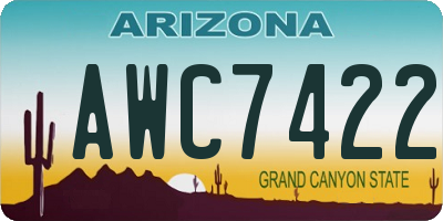 AZ license plate AWC7422