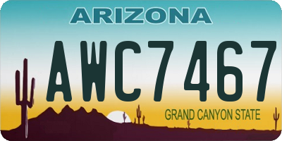 AZ license plate AWC7467