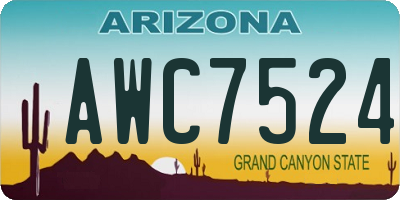 AZ license plate AWC7524