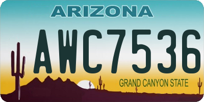 AZ license plate AWC7536