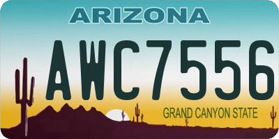 AZ license plate AWC7556