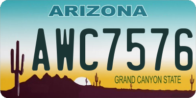AZ license plate AWC7576