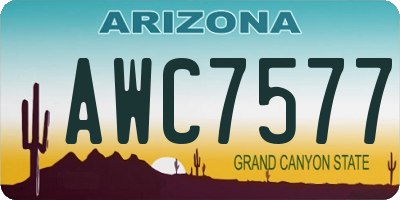 AZ license plate AWC7577