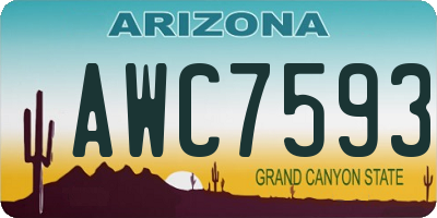 AZ license plate AWC7593