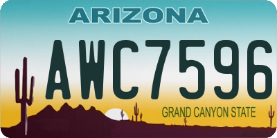 AZ license plate AWC7596