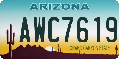 AZ license plate AWC7619