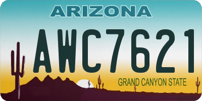 AZ license plate AWC7621