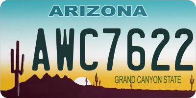 AZ license plate AWC7622