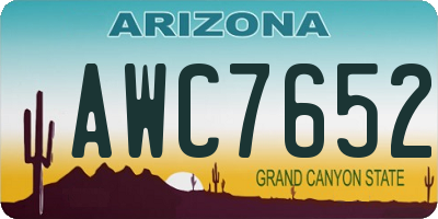 AZ license plate AWC7652