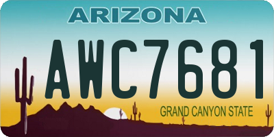 AZ license plate AWC7681