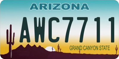 AZ license plate AWC7711