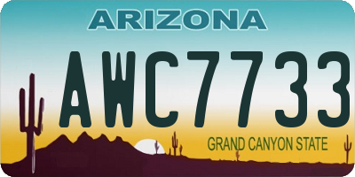 AZ license plate AWC7733