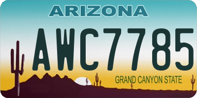 AZ license plate AWC7785