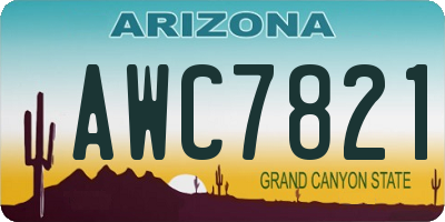 AZ license plate AWC7821