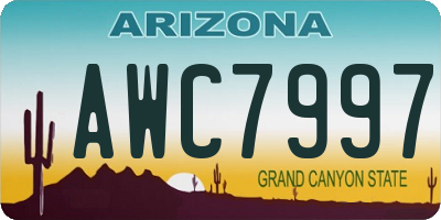 AZ license plate AWC7997