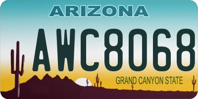 AZ license plate AWC8068