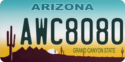 AZ license plate AWC8080