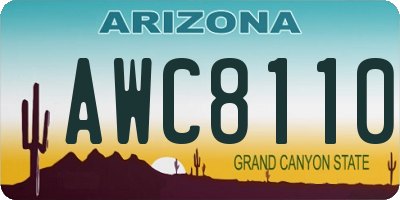 AZ license plate AWC8110