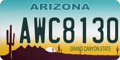 AZ license plate AWC8130