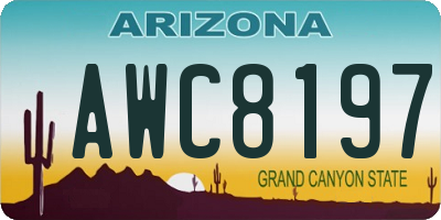 AZ license plate AWC8197