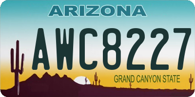 AZ license plate AWC8227