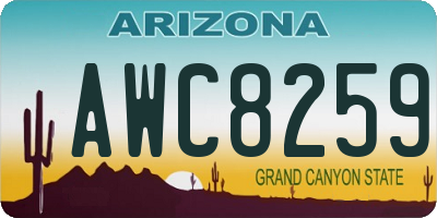 AZ license plate AWC8259