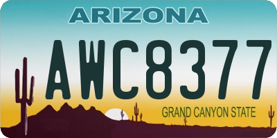 AZ license plate AWC8377