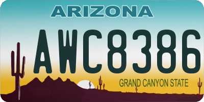 AZ license plate AWC8386