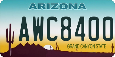 AZ license plate AWC8400