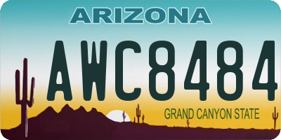 AZ license plate AWC8484