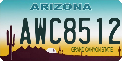 AZ license plate AWC8512