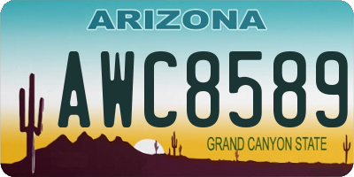 AZ license plate AWC8589