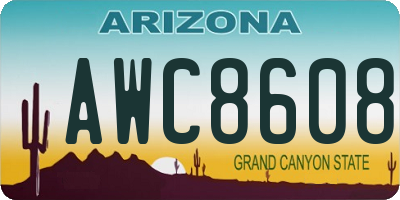 AZ license plate AWC8608