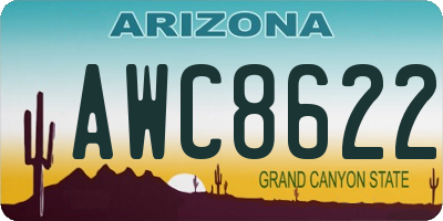 AZ license plate AWC8622