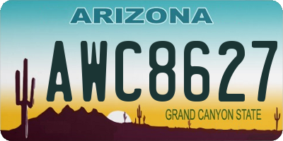 AZ license plate AWC8627